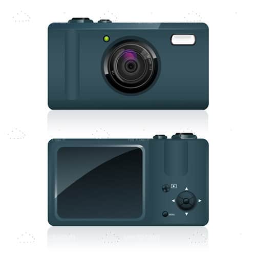 3D Digital Camera Front and Back View